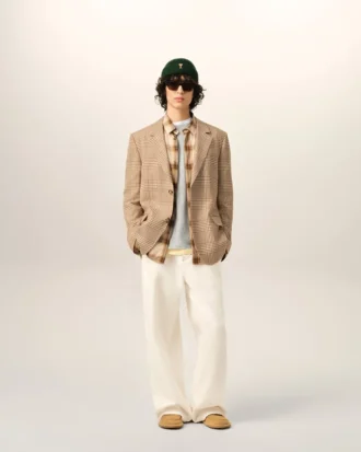 Pantalones anchos de algodón blanco