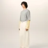 Pantalones anchos de algodón blanco Pantalones anchos de algodón blanco