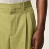 Pantalones anchos de cintura baja de lana nueva verde