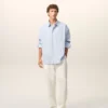 Pantalones blancos de mezcla de lino con cintura elástica Pantalones blancos de mezcla de lino con cintura elástica