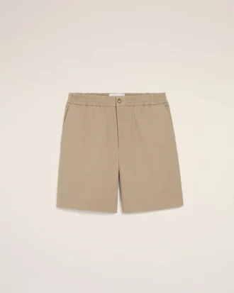 Pantalones cortos Ami de Coeur de algodón beige con cintura elástica