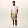 Pantalones cortos Ami de Coeur de algodón beige con cintura elástica Pantalones cortos Ami de Coeur de algodón beige con cintura elástica