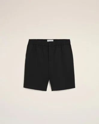 Pantalones cortos Ami de Coeur de algodón negro con cintura elástica
