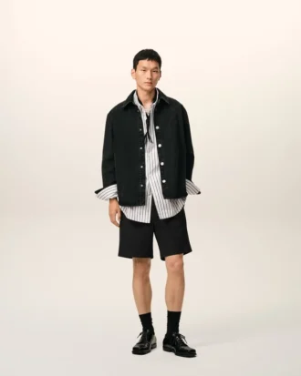 Pantalones cortos Ami de Coeur de algodón negro con cintura elástica