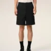 Pantalones cortos Ami de Coeur de algodón negro con cintura elástica