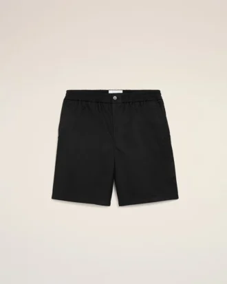 Pantalones cortos Ami de Coeur de nailon negro con cintura elástica y tachuelas