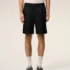 Pantalones cortos Ami de Coeur de nailon negro con cintura elástica y tachuelas