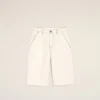 Pantalones cortos de algodón blanco de corte ancho Pantalones cortos de algodón blanco de corte ancho