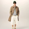 Pantalones cortos de algodón blanco de corte ancho Pantalones cortos de algodón blanco de corte ancho