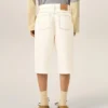 Pantalones cortos de algodón blanco de corte ancho Pantalones cortos de algodón blanco de corte ancho