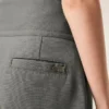 Pantalones cruzados con cinturón de lana virgen gris