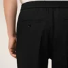 Pantalones de lana negros con cintura elástica