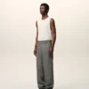 Pantalones de trabajo de lana nueva grises