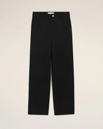 Pantalones de trabajo de lana virgen negros