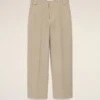 Pantalones holgados de algodón beige