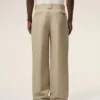 Pantalones holgados de algodón beige