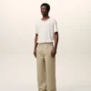 Pantalones holgados de algodón beige