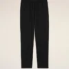 Pantalones negros de lana nueva con cintura elástica