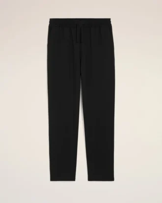 Pantalones negros de lana nueva con cintura elástica