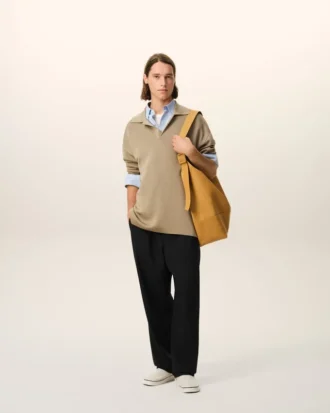 Pantalones negros de lana nueva con cintura elástica
