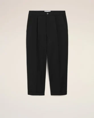 Pantalones oversize de corte zanahoria de algodón negro