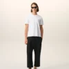 Pantalones oversize de corte zanahoria de algodón negro