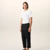 Pantalones oversize de corte zanahoria de algodón negro