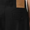 Pantalones oversize de corte zanahoria de algodón negro