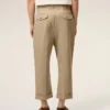 Pantalones oversize de corte zanahoria en algodón beige