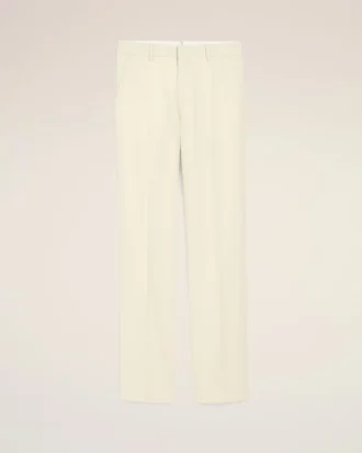 Pantalones rectos de lana blancos