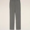 Pantalones rectos de lana grises
