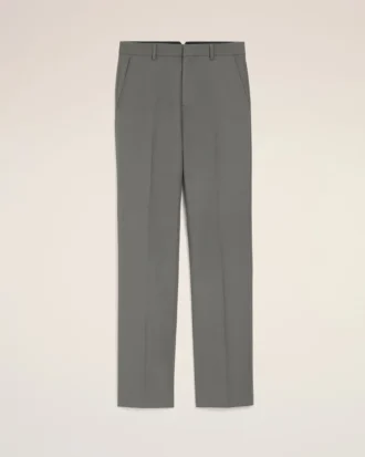 Pantalones rectos de lana grises