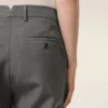 Pantalones rectos de lana grises