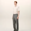Pantalones rectos de lana grises
