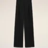Pantalones rectos de lana negros