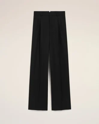 Pantalones rectos de lana negros