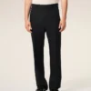 Pantalones rectos de lana negros