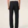 Pantalones rectos de lana negros