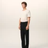 Pantalones rectos de lana negros Pantalones rectos de lana negros