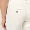 Pantalones rectos de mezcla de lino blanco