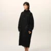 Parka larga de nailon negro