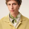 Pañuelo de algodón verde con estampado Ami de Coeur