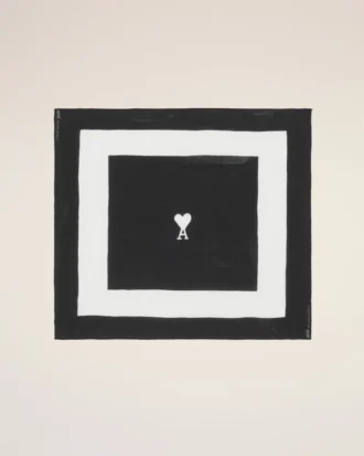 Pañuelo estampado Ami de Coeur de algodón negro Pañuelo estampado Ami de Coeur de algodón negro
