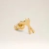 Pendientes Ami de Coeur de latón dorado martillado