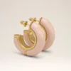 Pendientes de latón rosa martillado y lacado Pendientes de latón rosa martillado y lacado