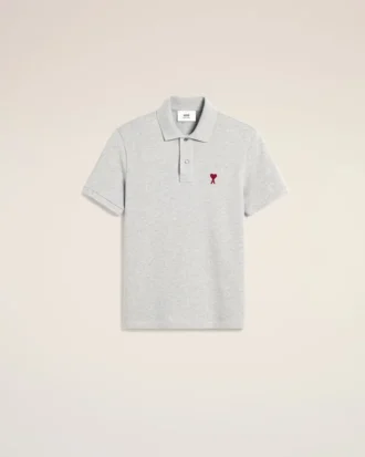 Polo Ami de Coeur de algodón gris