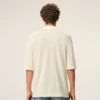 Polo de algodón blanco con parche de punto Ami de Coeur