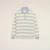 Polo de algodón con tiras en gris y amarillo Polo de algodón con tiras en gris y amarillo