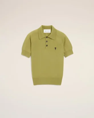 Polo de manga corta de lana verde Ami de Coeur Polo