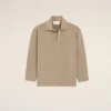 Polo de manga larga de lana beige